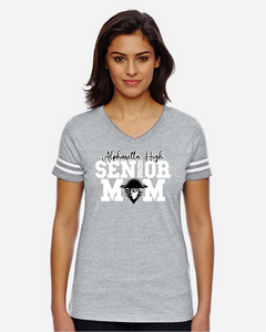 Women's V-neck S/S  Gray Tee - Senior Mom