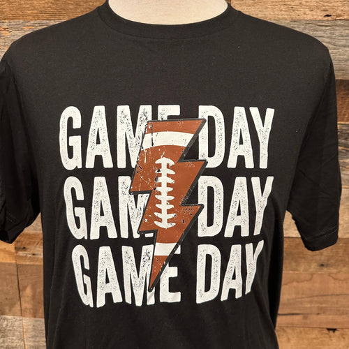 Short Sleeve Black T-shirt - Football Game Day