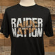 Short Sleeve Black T-shirt - Faux Glitter Raider Nation