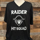 Black V-neck S/S tee- Raider Hit Squad