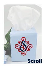 Cotton Pique Tissue Box Cover with Embroidery