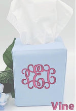 Cotton Pique Tissue Box Cover with Embroidery