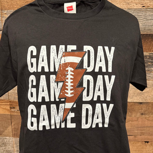 Hanes Unisex Short Sleeve Black T-shirt - Football Game Day