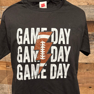 Hanes Unisex Short Sleeve Black T-shirt - Football Game Day
