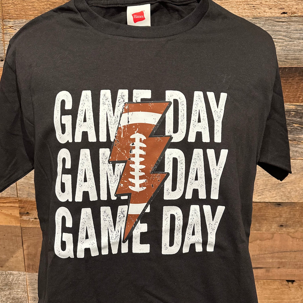 Hanes Unisex Short Sleeve Black T-shirt - Football Game Day