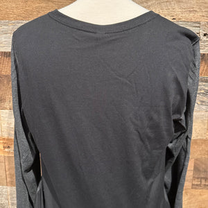 Long Sleeve Heather Charcoal tee - Glitter Football Mom