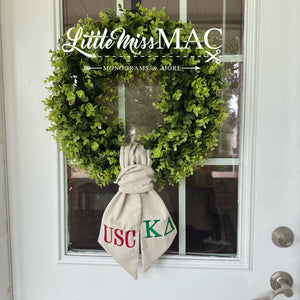 Wreath Wrap - Burlap with embroidery