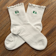 Ruffle Ankle Sock with Greek Letters