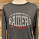 Long Sleeve Heather Charcoal tee - Glitter Football Mom