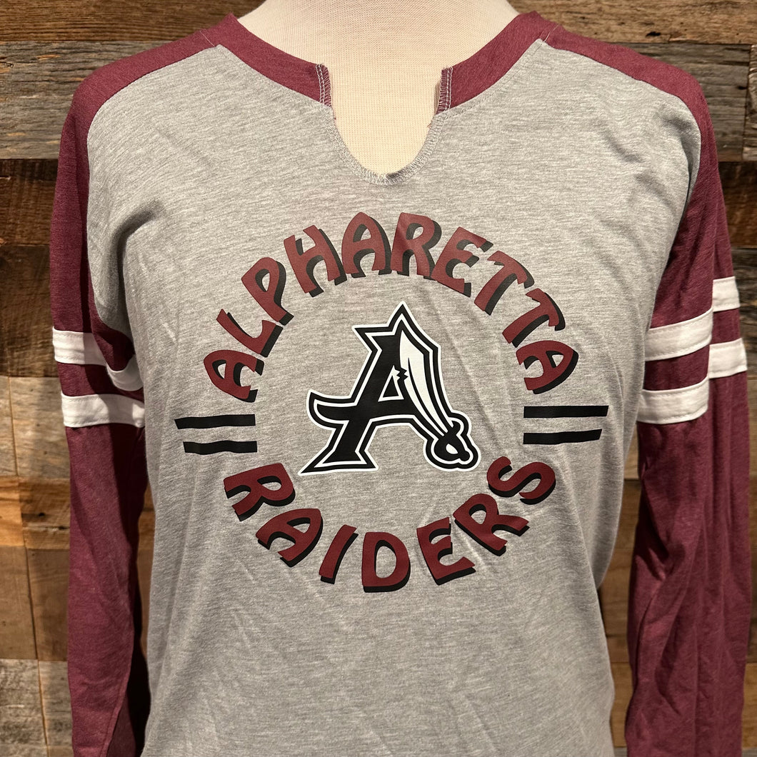 Maroon/Gray Long Sleeve Jersey - Circle Alpharetta Design