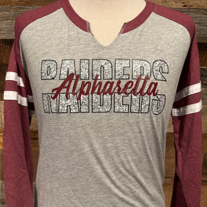 Maroon/Gray Long Sleeve Jersey - Split Raiders Alpharetta (maroon letters)