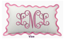Scalloped Edge Pillow Sham with Monogram