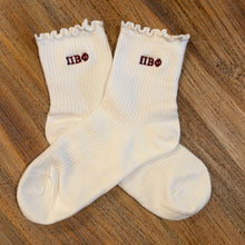 Ruffle Ankle Sock with Greek Letters