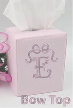 Cotton Pique Tissue Box Cover with Embroidery