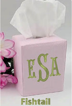 Cotton Pique Tissue Box Cover with Embroidery