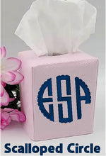 Cotton Pique Tissue Box Cover with Embroidery