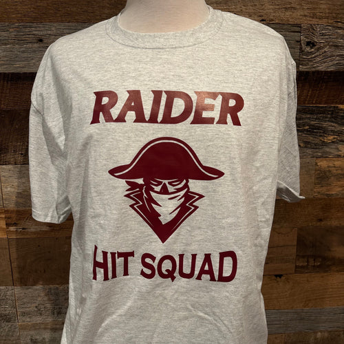 Adult Unisex S/S Heather Gray Tee - Raider Hit Squad