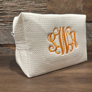 Cosmetic Bag - Waffle Cotton with embroidery