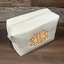 Cosmetic Bag - Waffle Cotton with embroidery