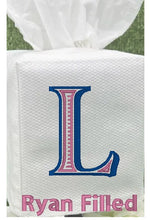 Cotton Pique Tissue Box Cover with Embroidery
