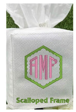Cotton Pique Tissue Box Cover with Embroidery